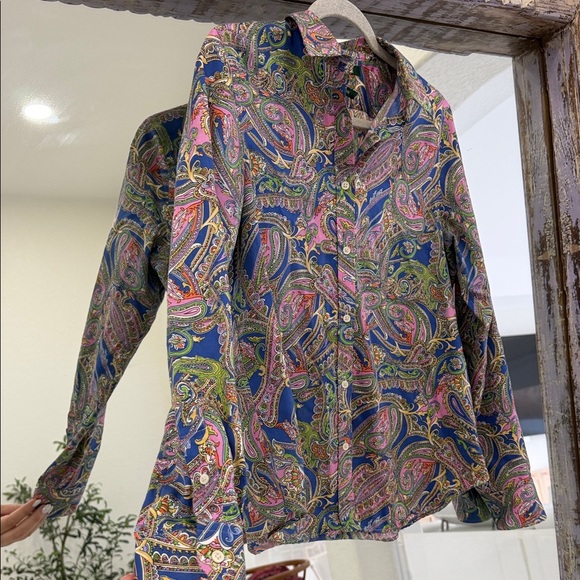Ralph Lauren Colorful Paisley Button Down Non-Iron Shirt - Picture 5 of 6